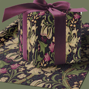 Papel De Presente Padrão Floral Art Nouveau de Lírio de William Morr