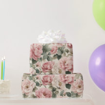 Padrão Floral Bege Rosa Suave Aquarela