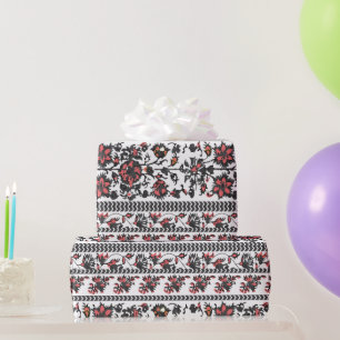 Papel De Presente Padrão Floral Botânico Cottagecore