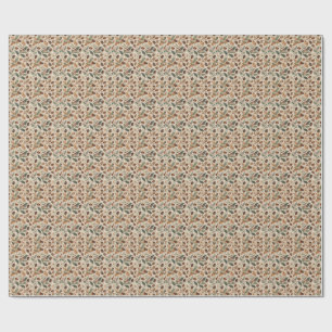 Papel De Presente Padrão Floral Botânico de Grão de Café Vintage Caf
