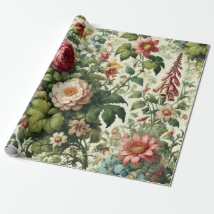 Papel De Presente Padrão Floral Botânico Sem Costura