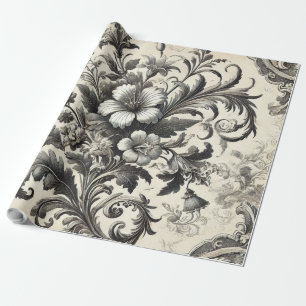 Papel De Presente Padrão Floral Botânico Sem Costura Vintage