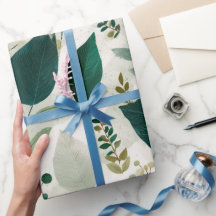 Padrão Floral Branco de Folha Florestal Botânica