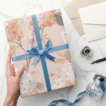 Padrão Floral Branco Flor de Pêssego Macio Românti