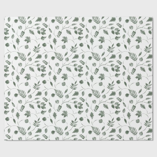 Papel De Presente padrão floral contínuo com folhas (Aberto)