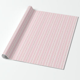 Papel De Presente Padrão floral cor-de-rosa das faixas de colheita