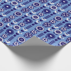 Papel De Presente Padrão Floral Correto do Século Médio Moderno B