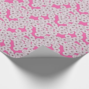 Papel De Presente Padrão floral de Art Deco - branco a rosa