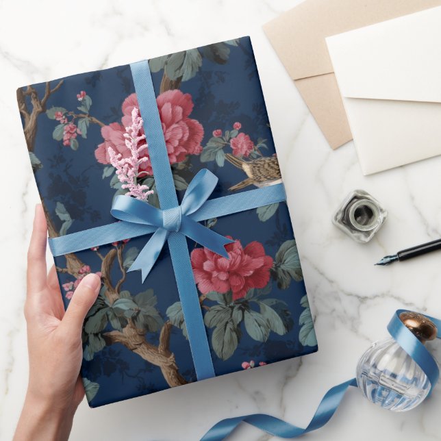 Papel De Presente Padrão Floral de Chinoiserie (Presentear)