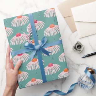 Papel De Presente Padrão floral de Gerbera Daisy