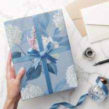 Padrão Floral de Hortênsia Azul Soft Cottagecore