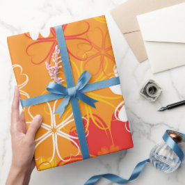 Papel De Presente Padrão Floral de Ilustração Colorida Bonita