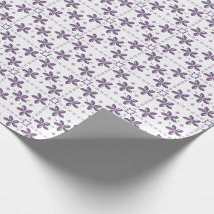 Papel De Presente Padrão floral de Lavanda Suave – Roxo Elegante