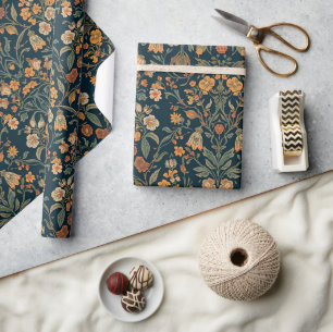 Papel De Presente Padrão Floral de Madressilva Vintage William Morri
