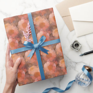 Papel De Presente Padrão Floral de Margarida Aquarela Rústica