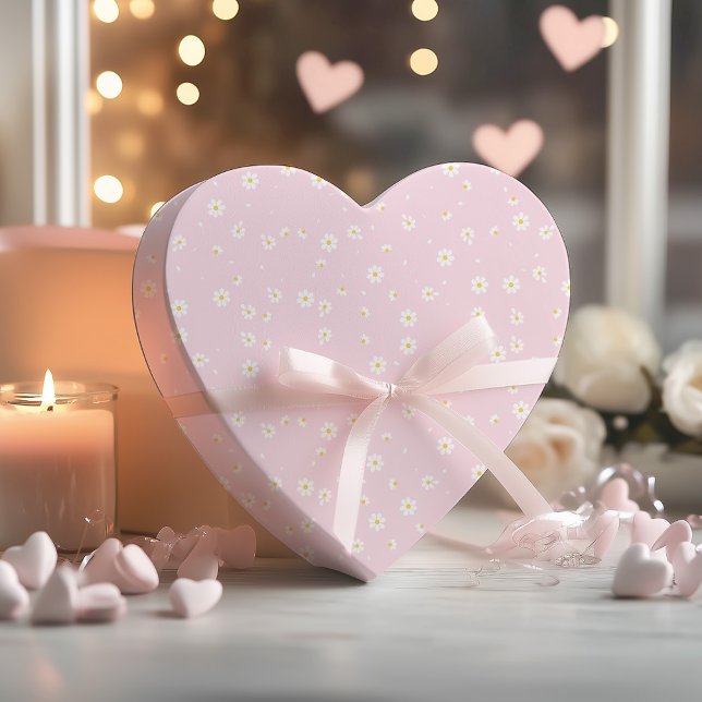 Papel De Presente Padrão Floral de Margarida Fofa Rosa Boho Moderno (Criador carregado)