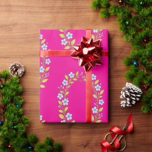 Papel De Presente Padrão floral de menina
