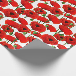 Papel De Presente Padrão Floral de Papas Vermelhas