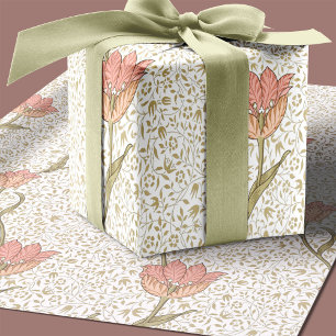 Papel De Presente Padrão Floral de Tulipa de Jardim William Morris