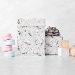 Papel De Presente Padrão floral delicado.