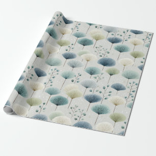 Papel De Presente Padrão Floral do Jardim de Chuva Sereno (5)