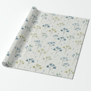 Papel De Presente Padrão Floral do Jardim de Chuva Sereno (9)