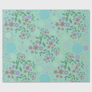 Papel De Presente Padrão Floral e de Videira Personalizado Fofo Kidc