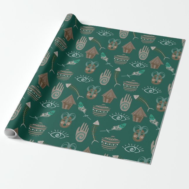 Papel De Presente Padrão Floral legal (Desenrolado)