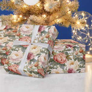 Papel De Presente Padrão Floral Pastel Claro Sem Costura