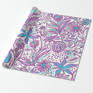 Papel De Presente Padrão Floral Preguiçoso em Caixa de Lanche de Met