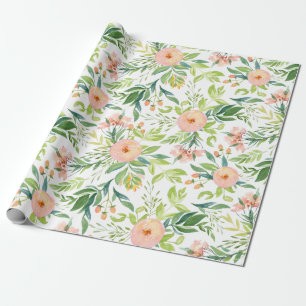 Papel De Presente Padrão Floral primavera