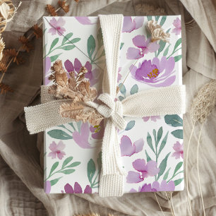 Papel De Presente Padrão Floral Rosa Aquarela Rústica