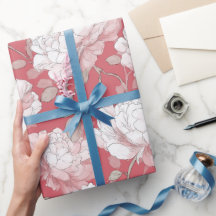 Padrão Floral Rosa Desenhado à Mão Branco