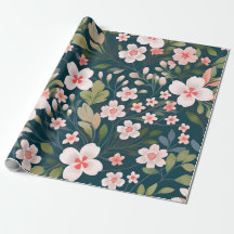 Padrão Floral Rosa e Branco Elegante