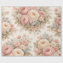 Padrão Floral Rosa Vintage | Pastel Elegante