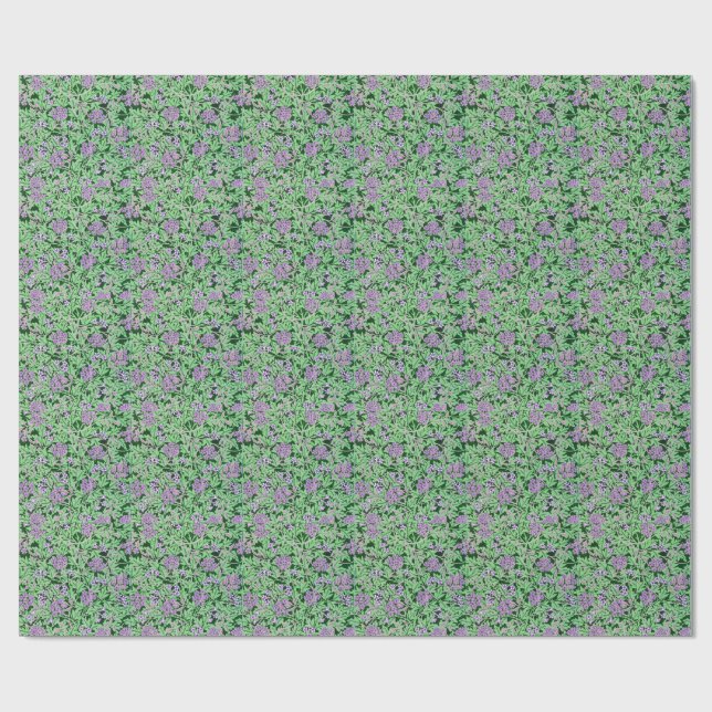 Papel De Presente Padrão Floral Roxo Bonito (Aberto)