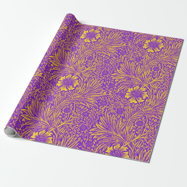 Papel De Presente Padrão floral roxo bonito da vinheta (Desenrolado)