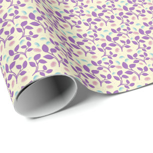 Papel De Presente Padrão Floral Roxo Escuro Estética Sem Costuras