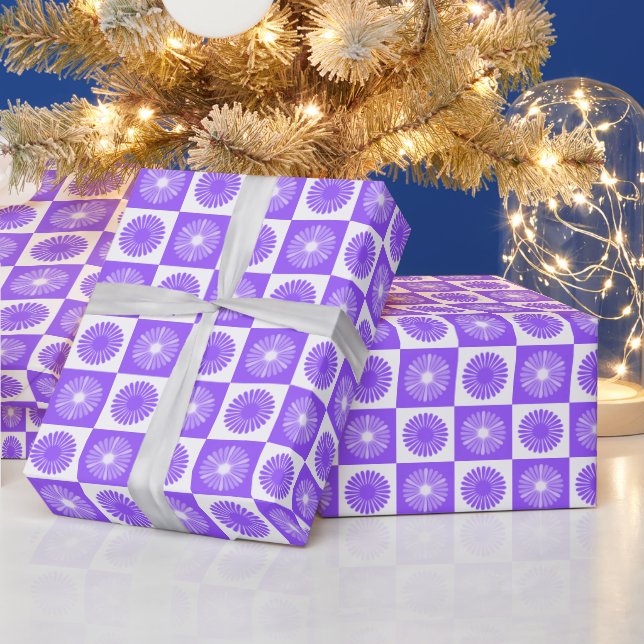 Papel De Presente Padrão Floral Roxo Lavanda (Feriados)