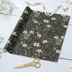 Papel De Presente Padrão Floral Sem Costura Aquarela Folhagem de Flo