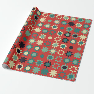 Papel De Presente Padrão floral sem costura com elementos coloridos,