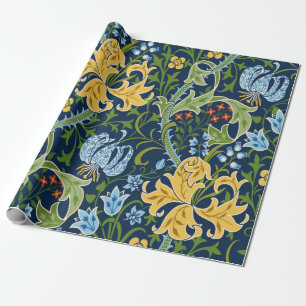 Papel De Presente Padrão floral sem costura com flores grandes, lí