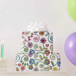 Papel De Presente Padrão floral sem soldadura corante de alça desenh