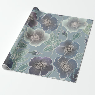 Papel De Presente Padrão floral sem soldadura. Fundo da ventoinha.