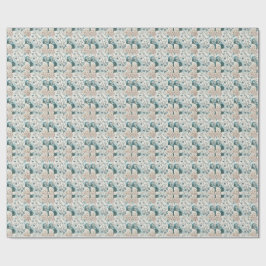 Papel De Presente Padrão Floral Tradicional de Flor de Bambu Japonês