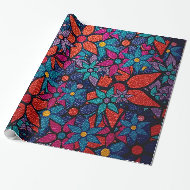 Papel De Presente Padrão Floral Trendy #2 (Desenrolado)