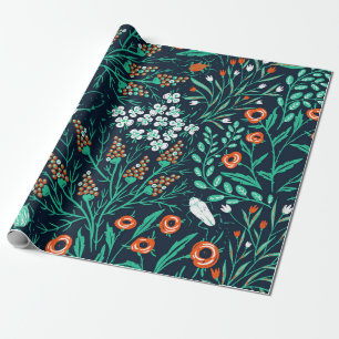 Papel De Presente padrão floral uniforme com florais e cola de Verã