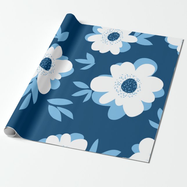 Papel De Presente Padrão floral uniforme de abstrato de verão (Desenrolado)