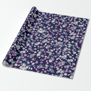 Papel De Presente Padrão floral uniforme simples com cor brilhante