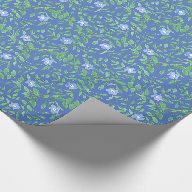 Papel De Presente Padrão Floral Verde Azul no estilo do país (Ponta)